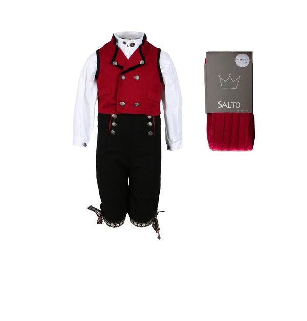 Festdrakt gutt med strømpebukse Rød - Salto