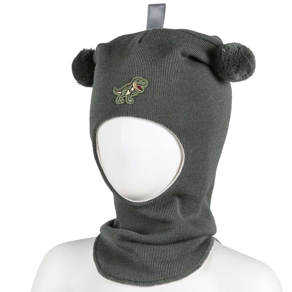 Balaclava ULL m/vindstopp DINOSAUR  grønn - Kivat