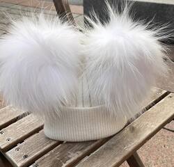 Ull lue dobbel dusk  hvit - Guttogpike