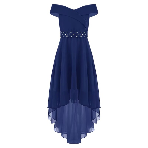 Sweatheart Off-shoulder Kjole Marine - Guttogpike