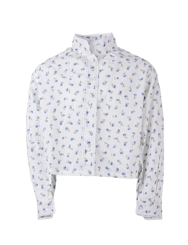 Elly blomstret Festdrakt skjorte Blå blomstret - Salto