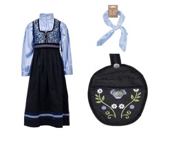 Oline Festdrakt Komplett pakke Blåsølv - Salto