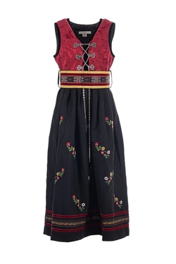 Leah Ull festdrakt uten skjorte DYP RØD - Salto