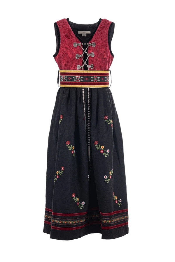 Leah Ull festdrakt uten skjorte DYP RØD - Salto