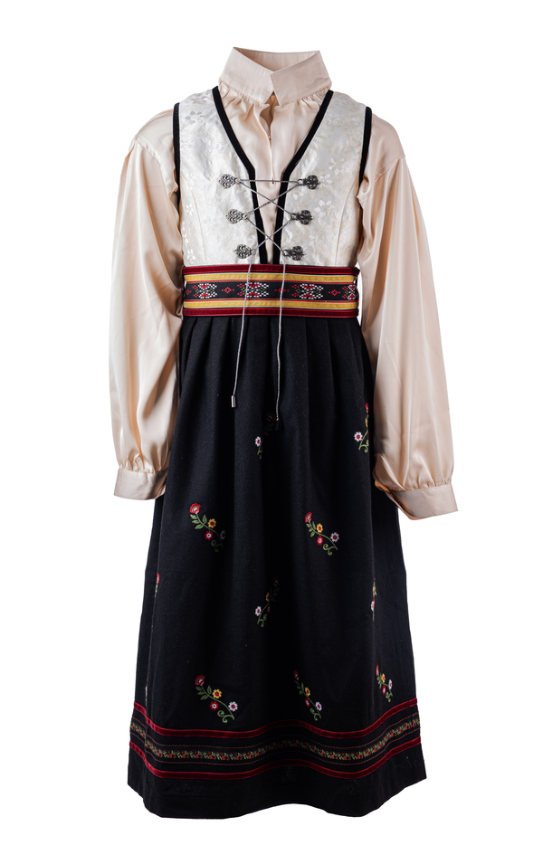 Leah Ull festdrakt valgfri skjorte Offwhite Champanje Silkebluse - Salto