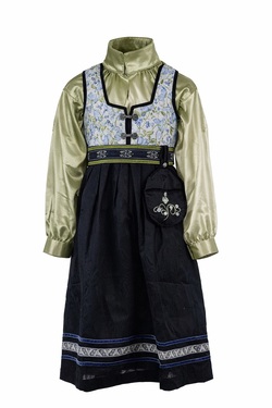 Oline Festdrakt Silkebluse Veske Botanic Salvie skjorte - Salto