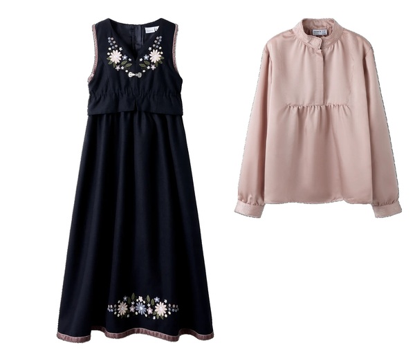 Festdrakt 6-14 år  rosa silke skjorte - Name It