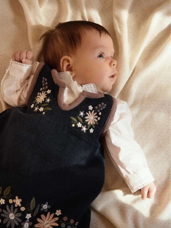 Baby strikket festdrakt 26  marine - Name It