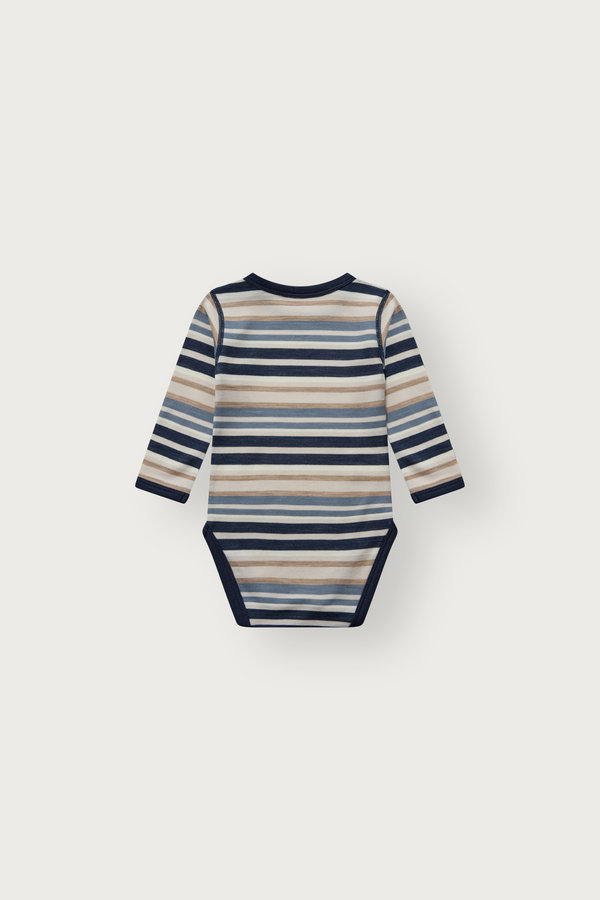 Body ULL med bambus innside Body Blå stripet - Hust & Claire