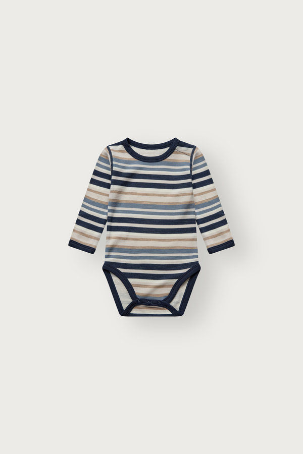 Body ULL med bambus innside Body Blå stripet - Hust & Claire