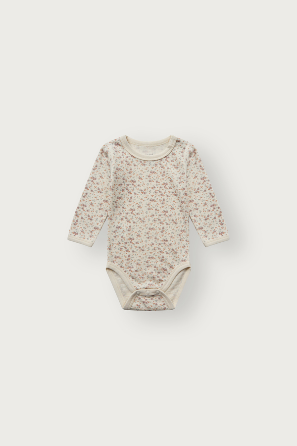 Body ULL med bambus innside Body Blomstret - Hust & Claire
