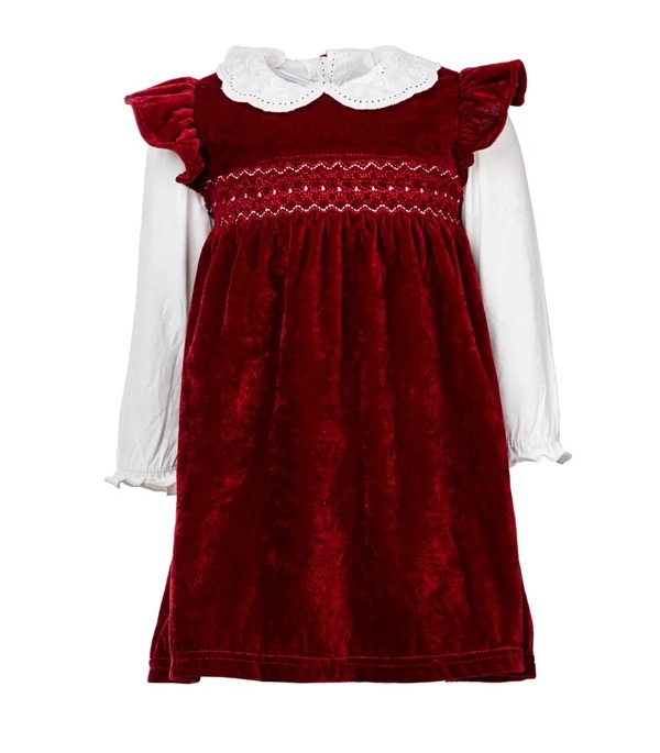 Bianca velourkjole DYP RØD - Salto