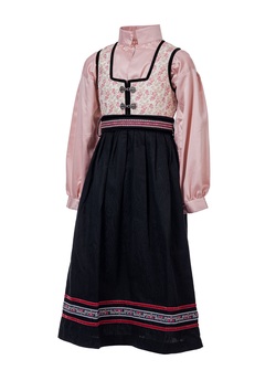 Oline Festdrakt med silke bluse Rosa Hvit med rosa silkebluse - Salto